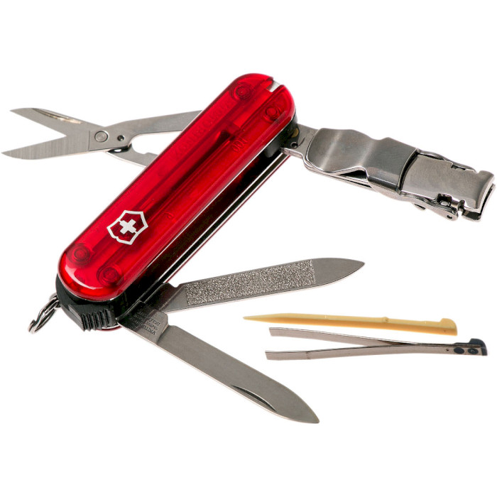 Швейцарский нож VICTORINOX Delemont Nail Clip 580 Red Transparent (0.6463.T)