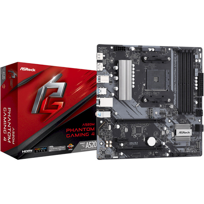 Материнська плата ASROCK A520M Phantom Gaming 4