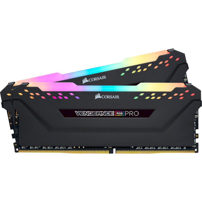 Модуль пам'яті CORSAIR Vengeance RGB Pro Black DDR4 3600MHz 32GB Kit 2x16GB (CMW32GX4M2D3600C18)