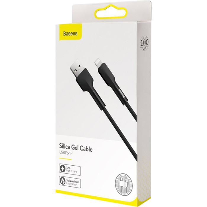 Кабель BASEUS Silica Gel Cable USB for Lightning 1м Black (CALGJ-01)