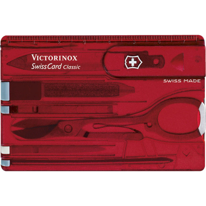 Мультитул VICTORINOX Swisscard Classic Red Transparent (0.7100.T)