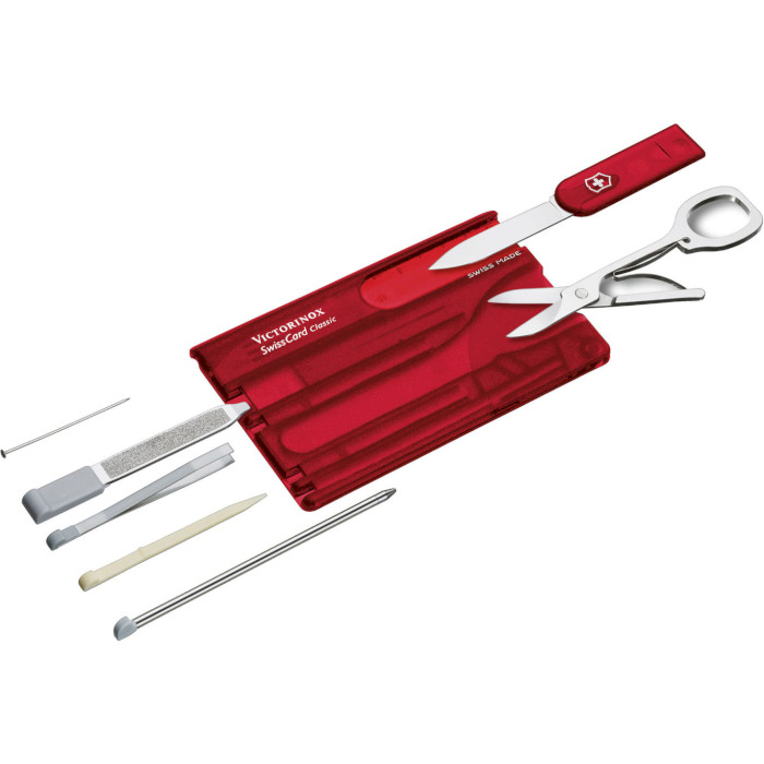 Мультитул VICTORINOX Swisscard Classic Red Transparent (0.7100.T)