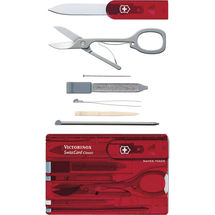 Мультитул VICTORINOX Swisscard Classic Red Transparent (0.7100.T)