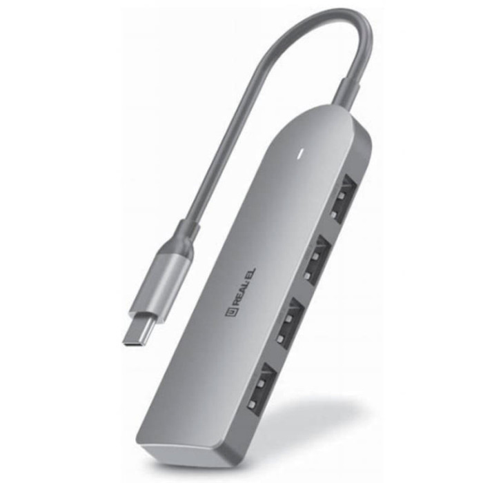 USB хаб REAL-EL CQ-415 Space Gray (EL123110001)