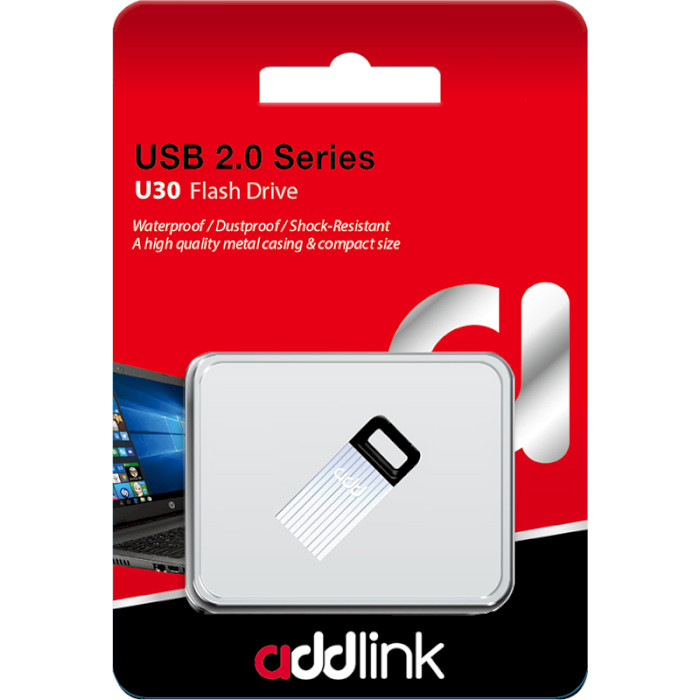 Флэшка ADDLINK U30 64GB USB2.0 Silver (AD64GBU30S2)