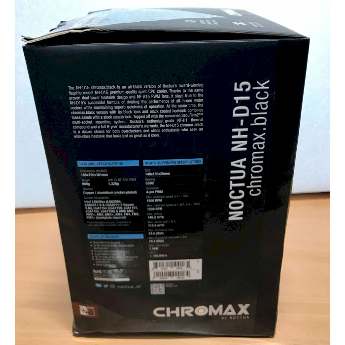Кулер для процессора NOCTUA NH-D15 chromax.black (NH-D15 CHROMAX.BLACK)/Уценка 1