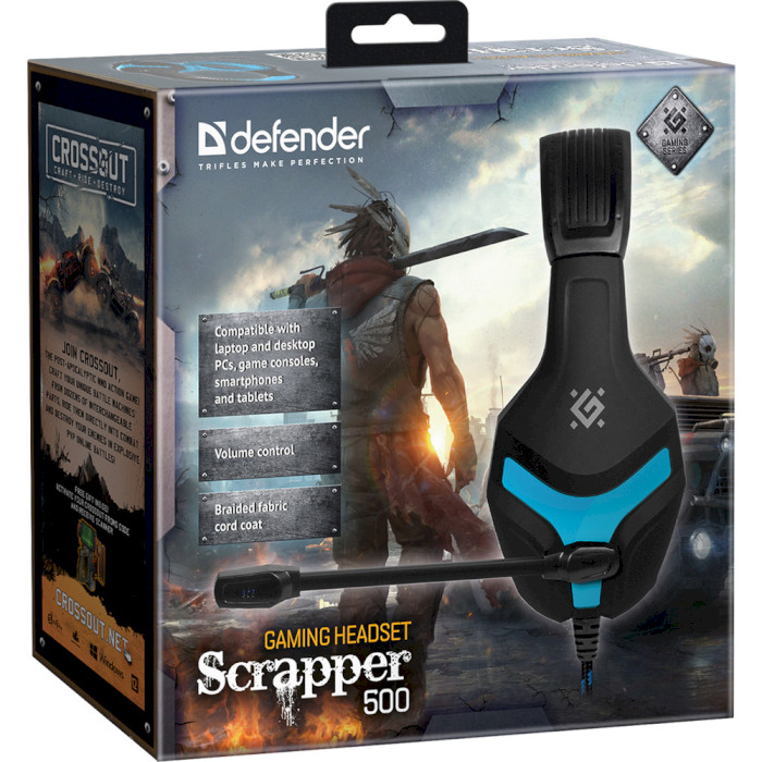 Наушники геймерские DEFENDER Scrapper 500 Black/Blue (64501)