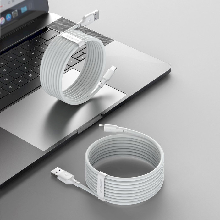 Комплект з 2 кабелів BASEUS Simple Wisdom Data Cable Kit for Type-C 40W 1.5м White (TZCATZJ-02)