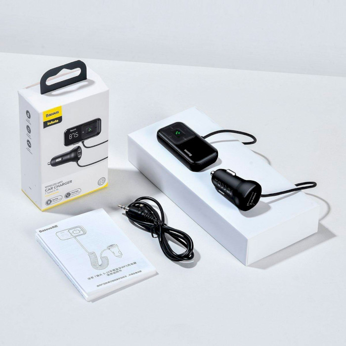 FM-трансмітер BASEUS T-typed S-16 Wireless MP3 Car Charger Black (CCTM-E01)
