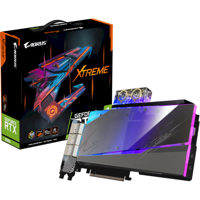 Видеокарта AORUS GeForce RTX 3080 Xtreme WaterForce WB 10G (GV-N3080AORUSX WB-10GD)