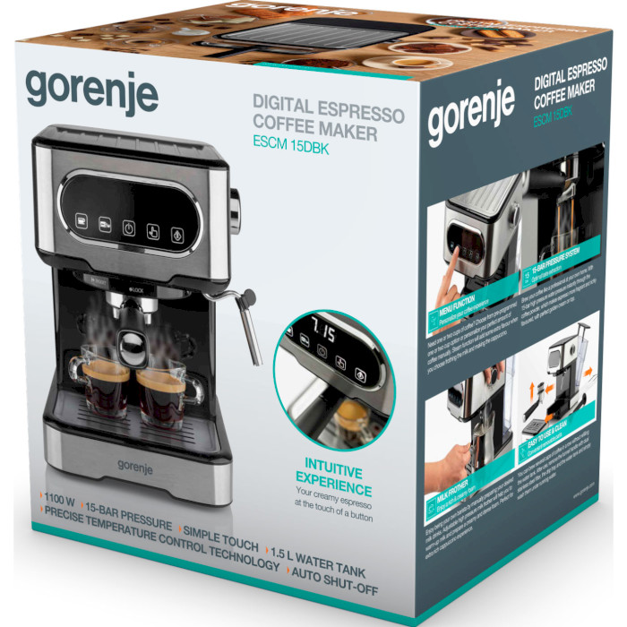 Кофеварка эспрессо GORENJE ESCM15DBK (737434)