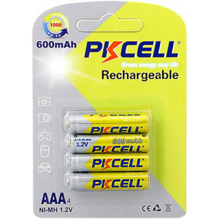 Акумулятор PKCELL Rechargeable AAA 600mAh 4шт/уп (6942449545367)