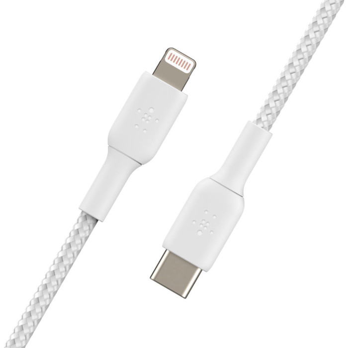 Кабель BELKIN Boost Up Charge Braided USB-C to Lightning 1м White (CAA004BT1MWH)