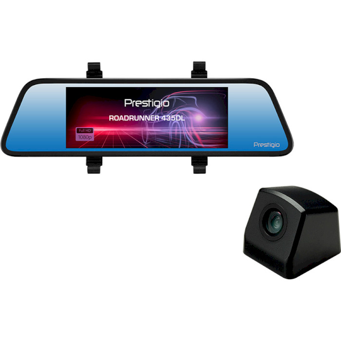 Автомобільний відеореєстратор-дзеркало з камерою заднього виду PRESTIGIO RoadRunner 435DL (PCDVRR435DL)