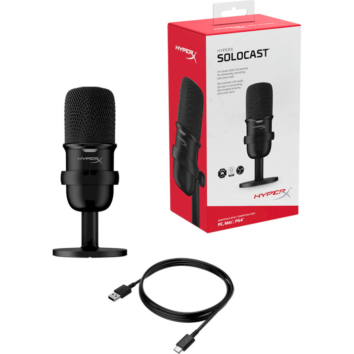 Микрофон для стриминга/подкастов HYPERX SoloCast Black (4P5P8AA)