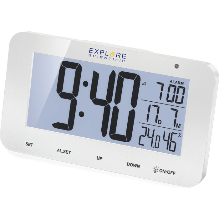 Годинник настільний EXPLORE SCIENTIFIC RC Alarm White (RDC1004GYELC2)