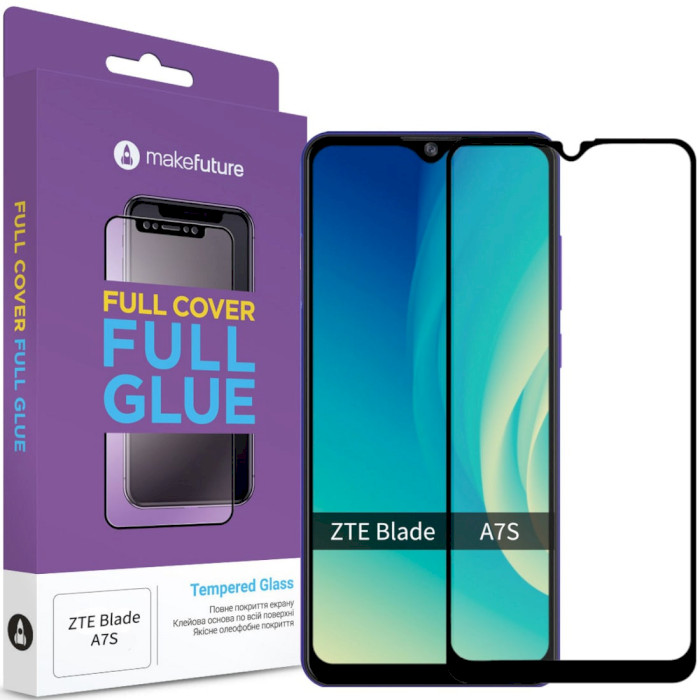 Защитное стекло MAKE Full Cover Full Glue для ZTE Blade A7S 2020 (MGF-ZBA7S20)