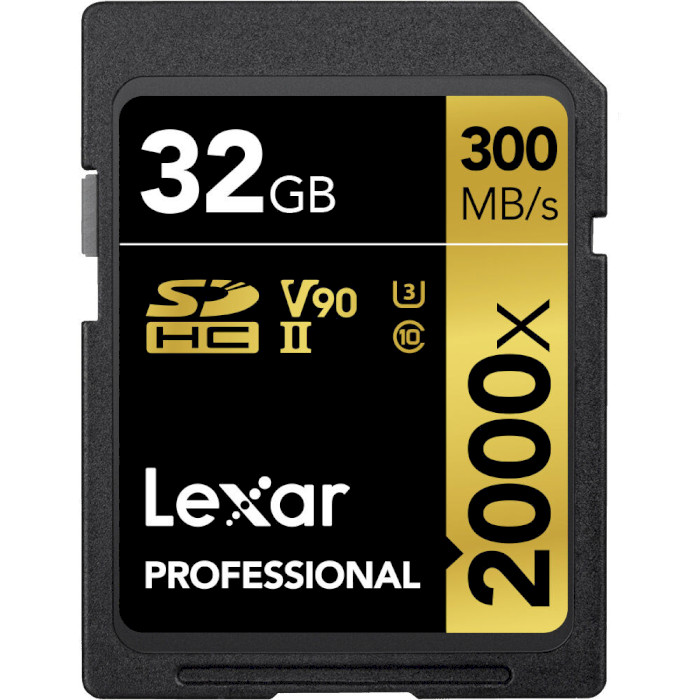 Карта пам'яті LEXAR SDHC Professional 2000x 32GB UHS-II U3 V90 Class 10 (LSD2000032G-BNNNG)