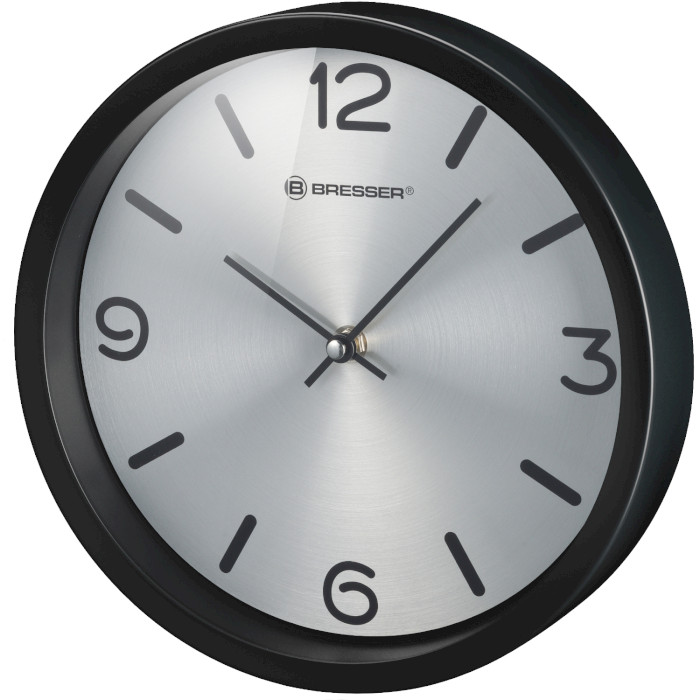 Настенные часы BRESSER MyTime Silver Edition Wanduhr Black (8020316CM3000)