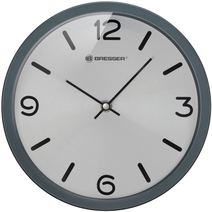 Настінний годинник BRESSER MyTime Silver Edition Wanduhr Gray (8020316MSN000)