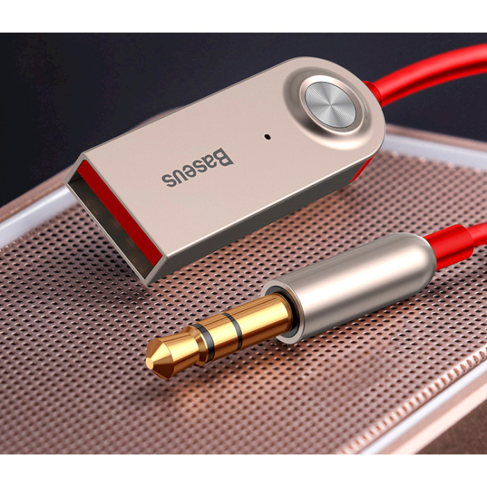 Bluetooth аудио адаптер BASEUS BA01 Wireless Adapter Cable Red (CABA01-09)