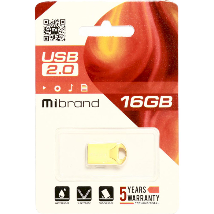 Флешка MIBRAND Hawk 16GB USB2.0 Gold (MI2.0/HA16M1G)