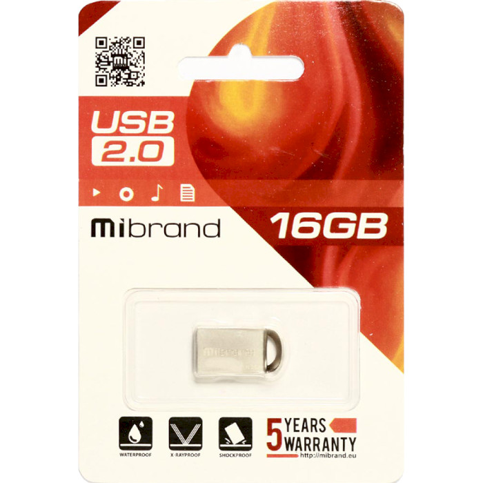 Флешка MIBRAND Lynx 16GB USB2.0 Silver (MI2.0/LY16M2S)