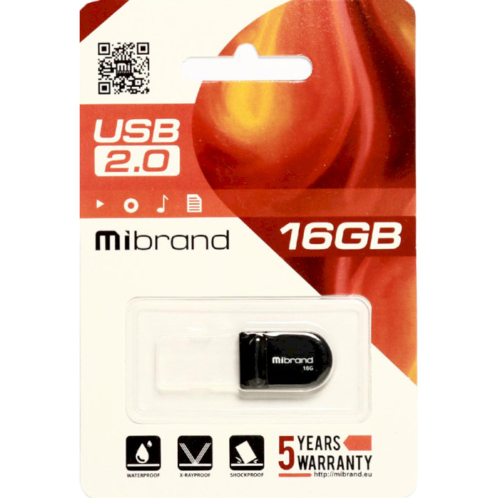 Флэшка MIBRAND Scorpio 16GB Black (MI2.0/SC16M3B)