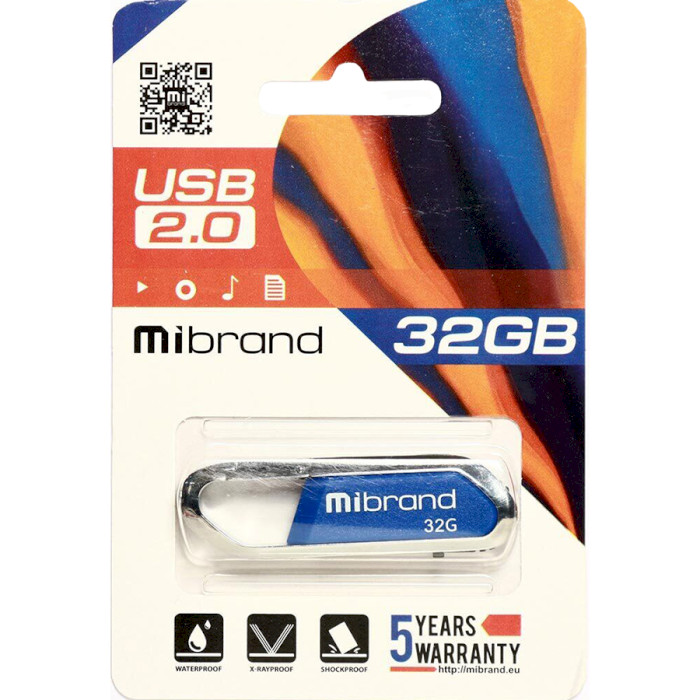 Флэшка MIBRAND Aligator 32GB USB2.0 Blue (MI2.0/AL32U7U)