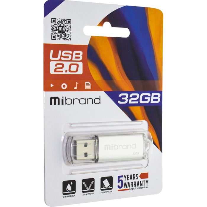 Флешка MIBRAND Cougar 32GB USB2.0 Silver (MI2.0/CU32P1S)