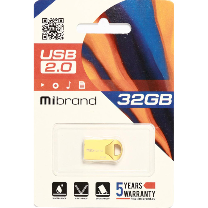 Флэшка MIBRAND Hawk 32GB USB2.0 Gold (MI2.0/HA32M1G)