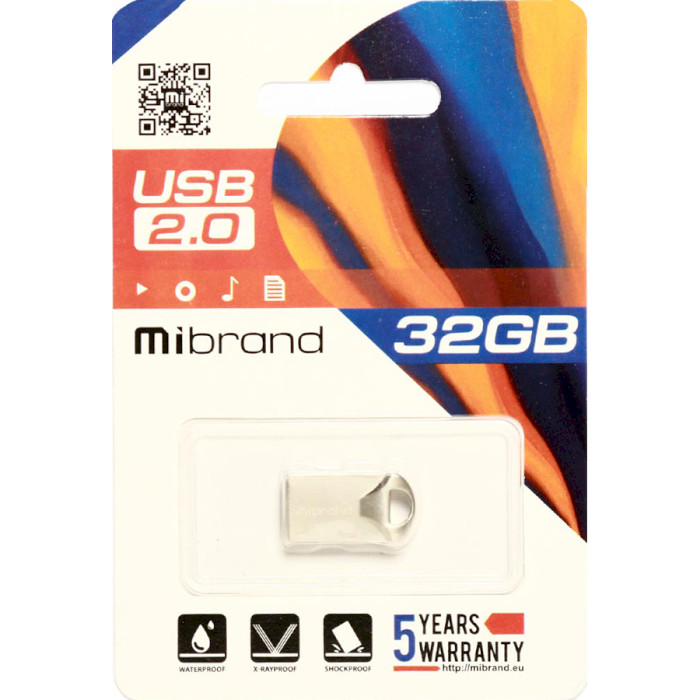 Флешка MIBRAND Hawk 32GB USB2.0 Silver (MI2.0/HA32M1S)