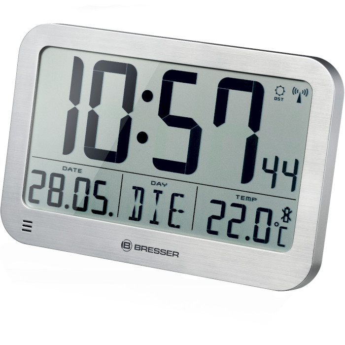 Настенные часы BRESSER MyTime MC LCD Wall/Table Clock Silver (7001801)