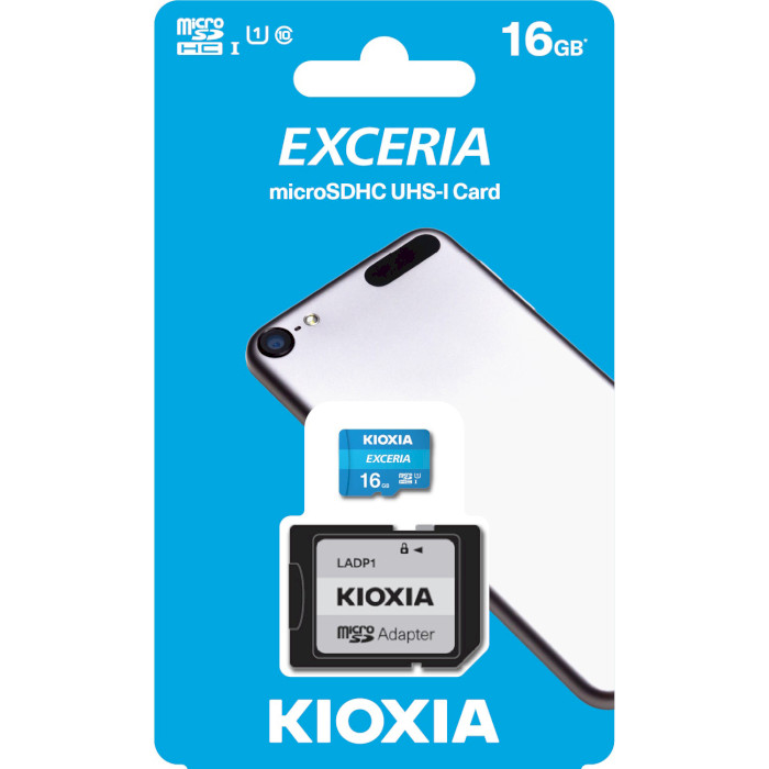 Карта пам'яті KIOXIA (Toshiba) microSDHC Exceria 16GB UHS-I Class 10 + SD-adapter (LMEX1L016GG2)