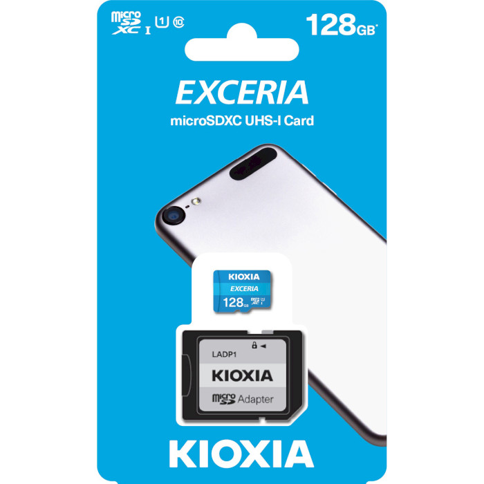 Карта памяти KIOXIA (Toshiba) microSDXC Exceria 128GB UHS-I Class 10 + SD-adapter (LMEX1L128GG2)