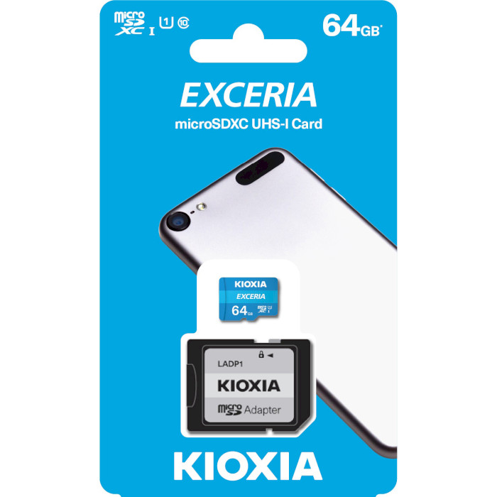 Карта пам'яті KIOXIA (Toshiba) microSDXC Exceria 64GB UHS-I Class 10 + SD-adapter (LMEX1L064GG2)