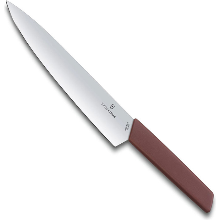 Шеф-ніж для м'яса VICTORINOX Swiss Modern Carving Burgundy 220мм (6.9016.221B)