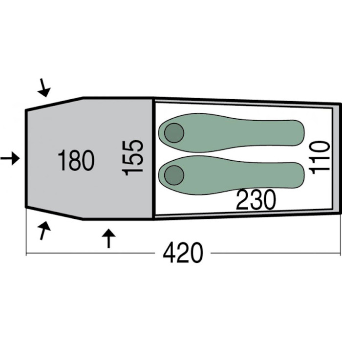 Намет 2-місний PINGUIN Storm 2 Green (148244)