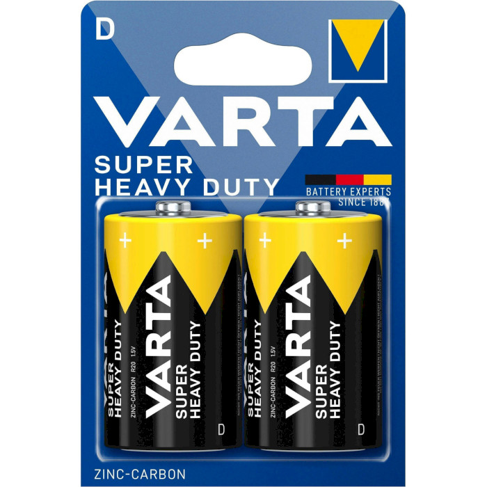 Батарейка VARTA Super Heavy Duty D 2шт/уп (02020 101 412)