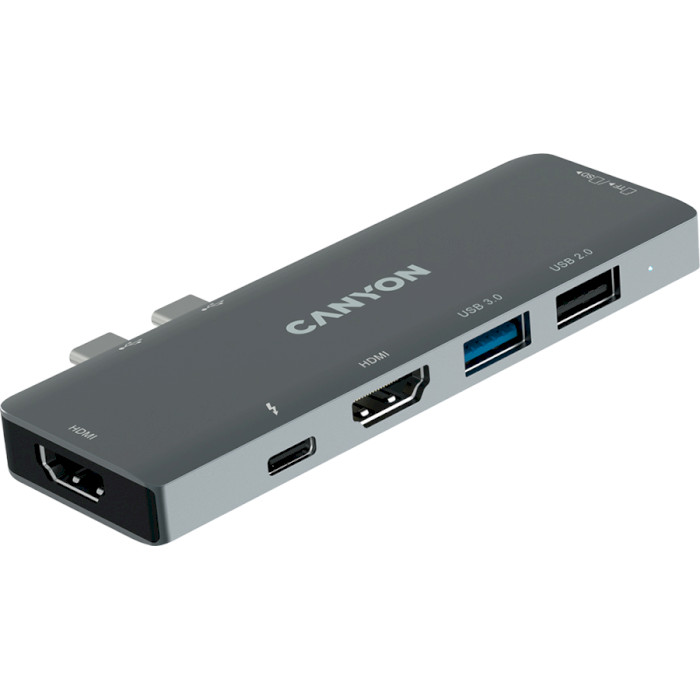 Порт-реплікатор CANYON DS-5 USB-C Multiport Docking Station 7-in-1 (CNS-TDS05B)