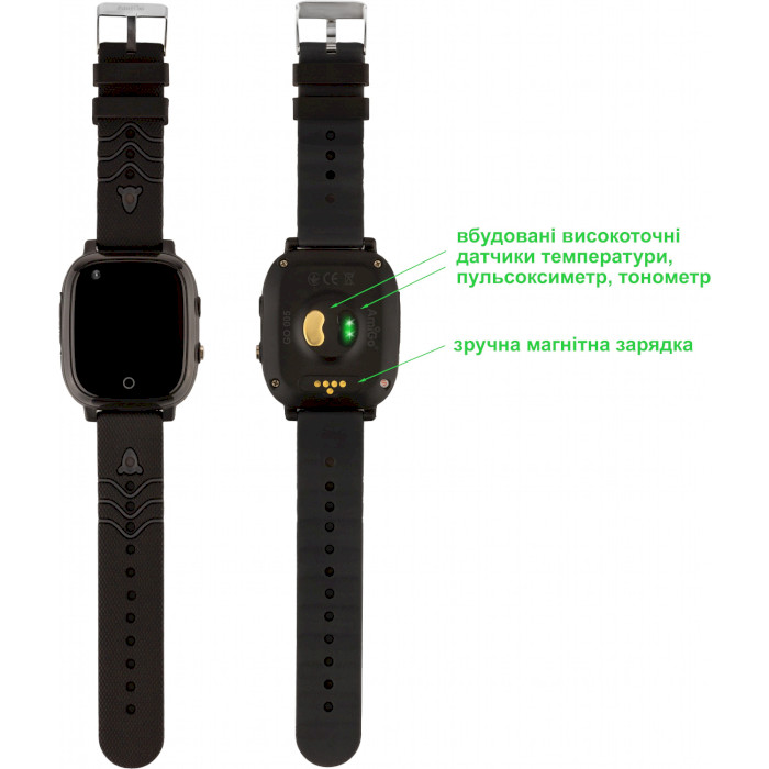 Детские смарт-часы AMIGO GO005 Splashproof 4G Wi-Fi Thermometer Black