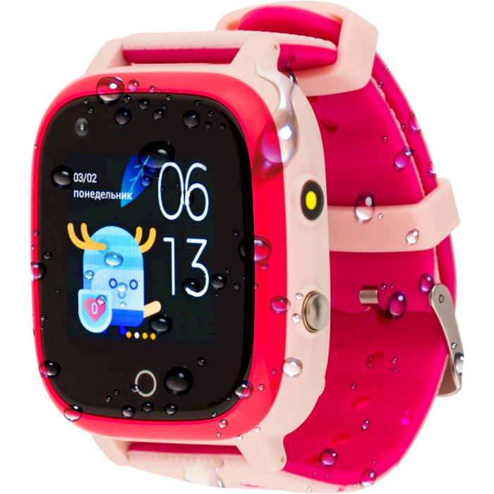 Детские смарт-часы AMIGO GO005 Splashproof 4G Wi-Fi Thermometer Pink