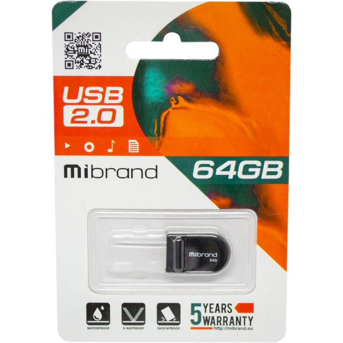 Флэшка MIBRAND Scorpio 64GB Black (MI2.0/SC64M3B)