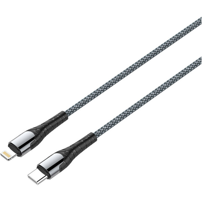 Кабель COLORWAY Nylon Braided Type-C to Apple Lightning 3A 1м Gray (CW-CBPDCL033-GR)