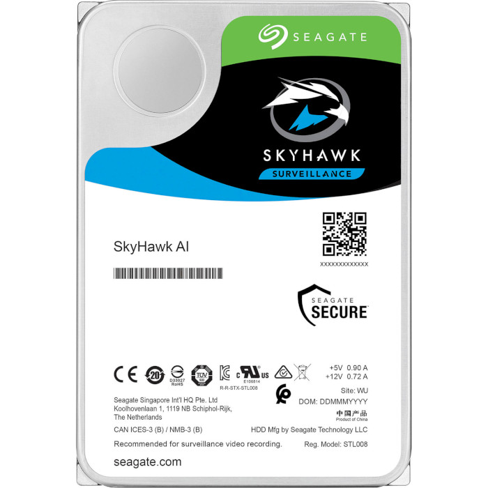 Жорсткий диск 3.5" SEAGATE SkyHawk AI 18TB SATA/256MB (ST18000VE002)