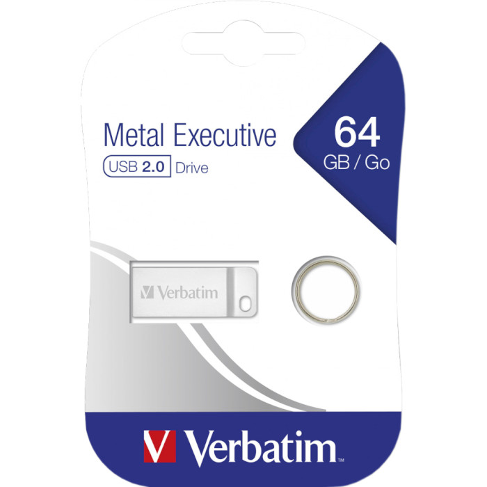 Флешка VERBATIM Metal Executive 64GB Silver (98750)