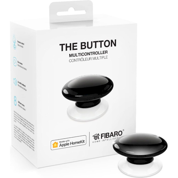 Беспроводной выключатель FIBARO The Button Apple HomeKit Black (FGBHPB-101-2)