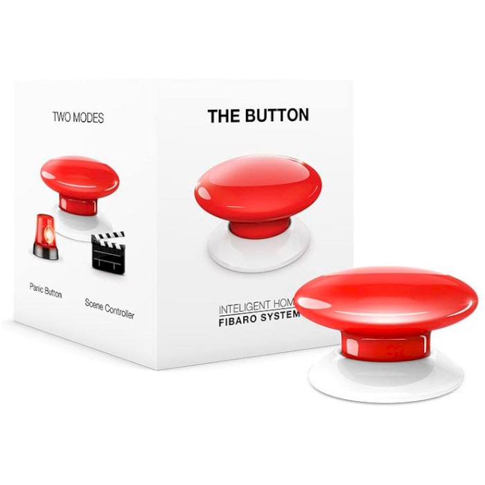 Бездротовий вимикач FIBARO The Button Z-Wave Red (FGPB-101-3)