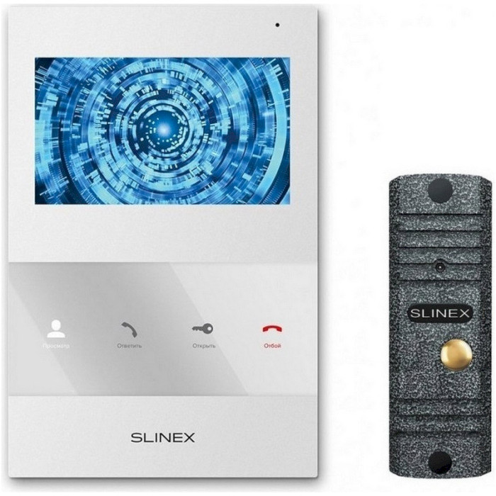 Комплект видеодомофона SLINEX SQ-04M White + ML-16HR Gray Antiq