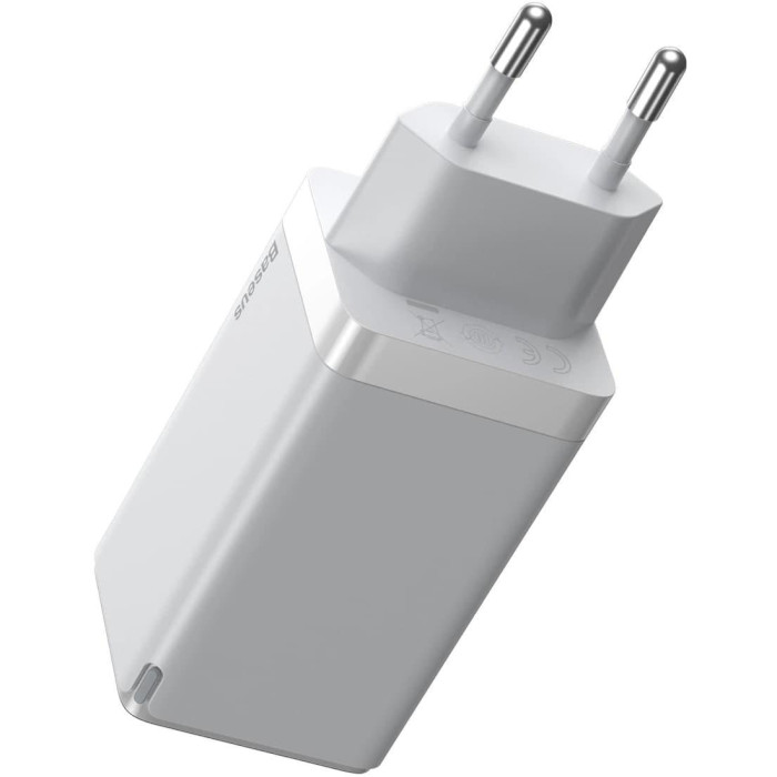Зарядний пристрій BASEUS GaN2 Pro Quick Charger 2C+U 65W White w/USB-C to USB-C cable (CCGAN2P-B02)